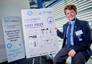 Leon Andrews of St. Ives School with his winning design